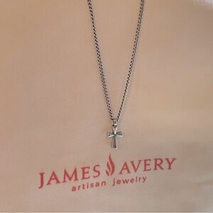 James Avery Sterling Silver Light Curb Chain with St. Teresa Cross